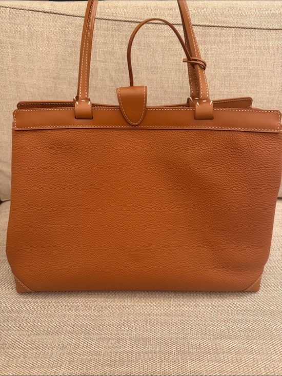 Goyard Handbags - Goyard Pebbled Leather Tote in Cognac